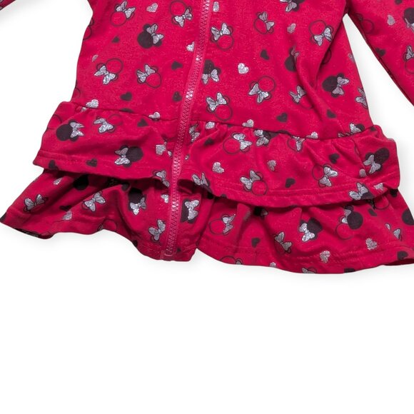 Disney Red Minnie Mouse Zip Front Jacket with Hood Ears Size 5 - Picture 4 of 9